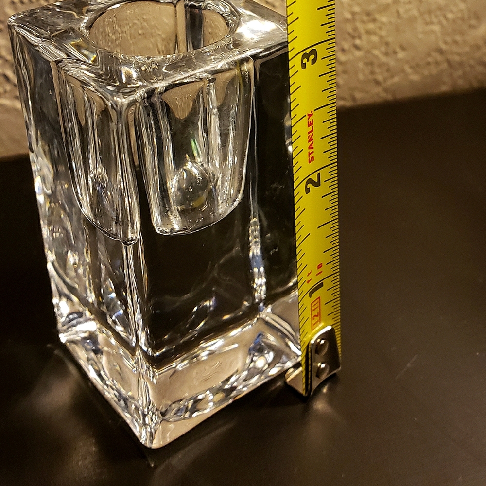 2 Vintage Lead Crystal Art Deco candlestick holders.